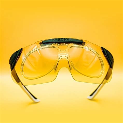 shooting glasses with prescription insert.